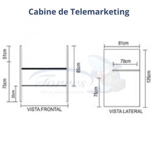 Medidas Cabine telemarketing Torres Jade completa
