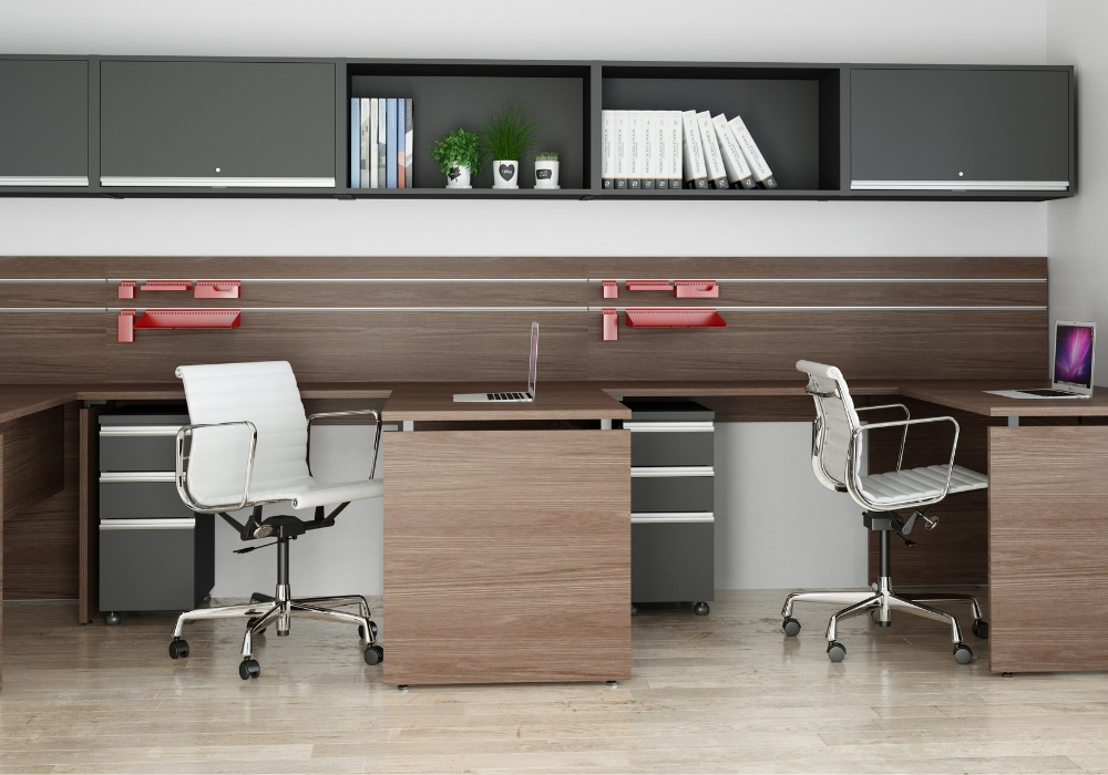 ambiente móveis linha wood - estação de trabalho para escritórios