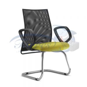 Cadeira Torres Liss base cromada fixa e braço fixo