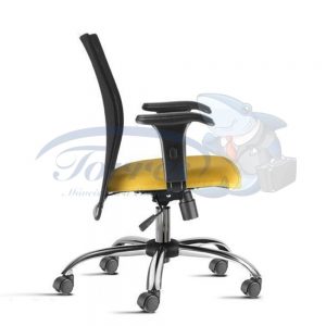 Cadeira Diretor Torres Liss base giratória cromada com braço regulável