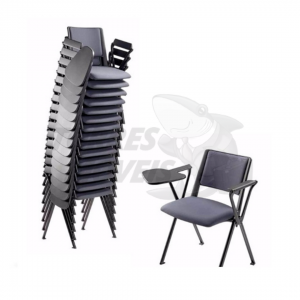 cadeira torres up fixa estofada com prancheta empilhada