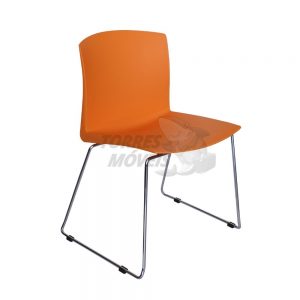 Cadeira Fixa Torres Bree laranja sem braço