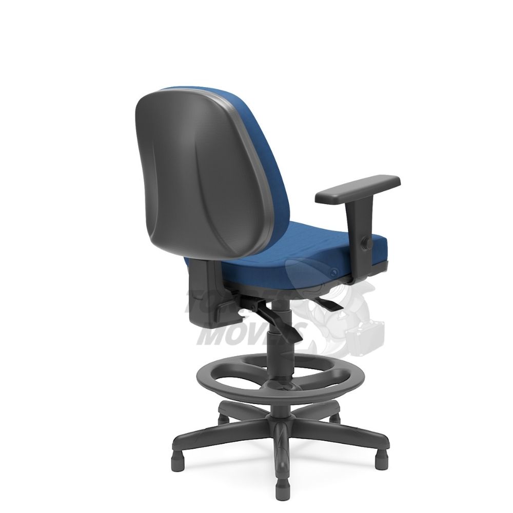 Cadeira Caixa Torres Premium com apoio de pés e braço regulável costas